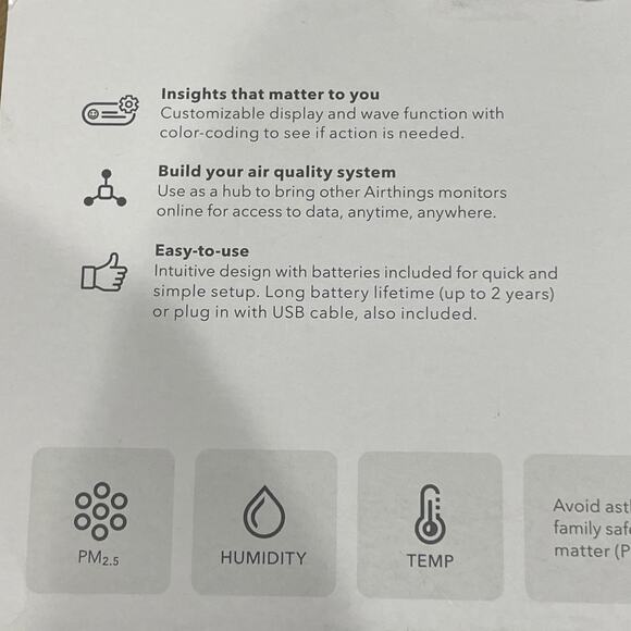 Airthings Air Quality Monitor New Sealed Box -Battery Operated Indoor Monitor - Picture 6 of 6